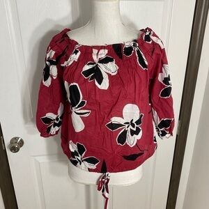 Who What Wear Floral Off Shoulder Top Medium